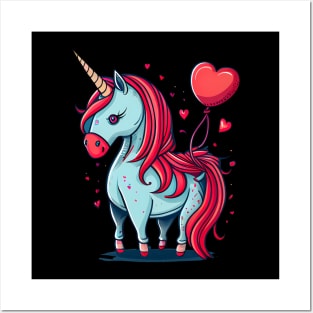 Valentines Unicorn Love Posters and Art